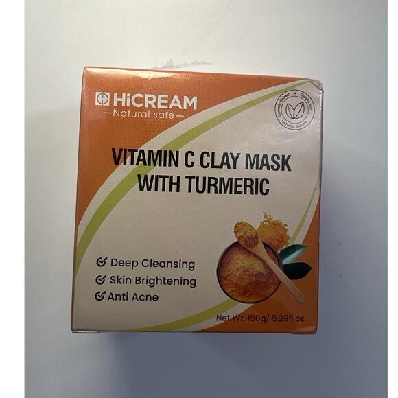 HiCream Other - Turmeric Vitamin C Clay Mask, Vitamin C Clay Facial Mask with Kaolin Clay New